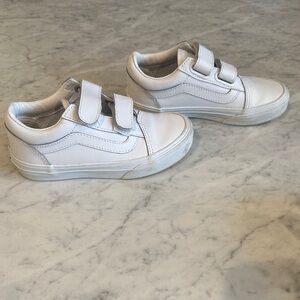Vans Kids White Velcro Sneakers